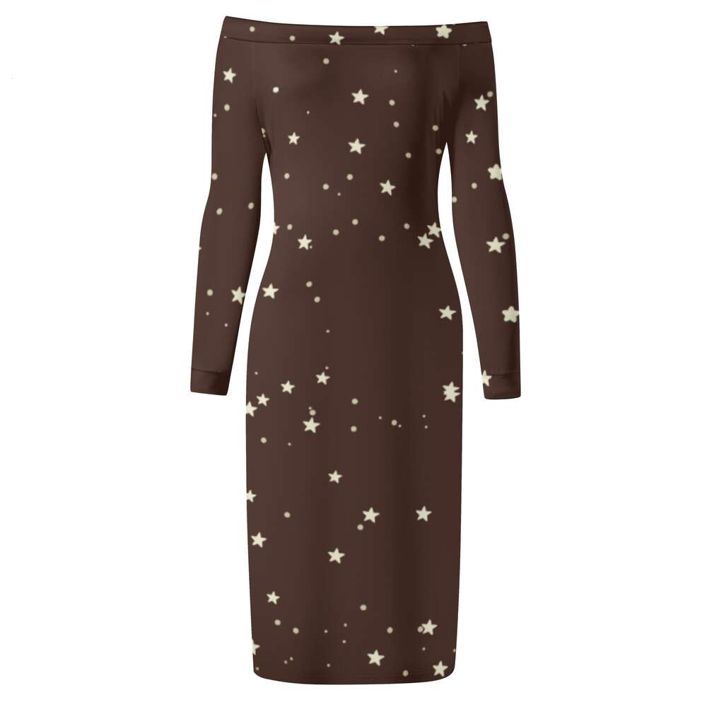 Women's Long Sleeve Off The Shoulder Lady Dress dongdumaoyi P1561451652