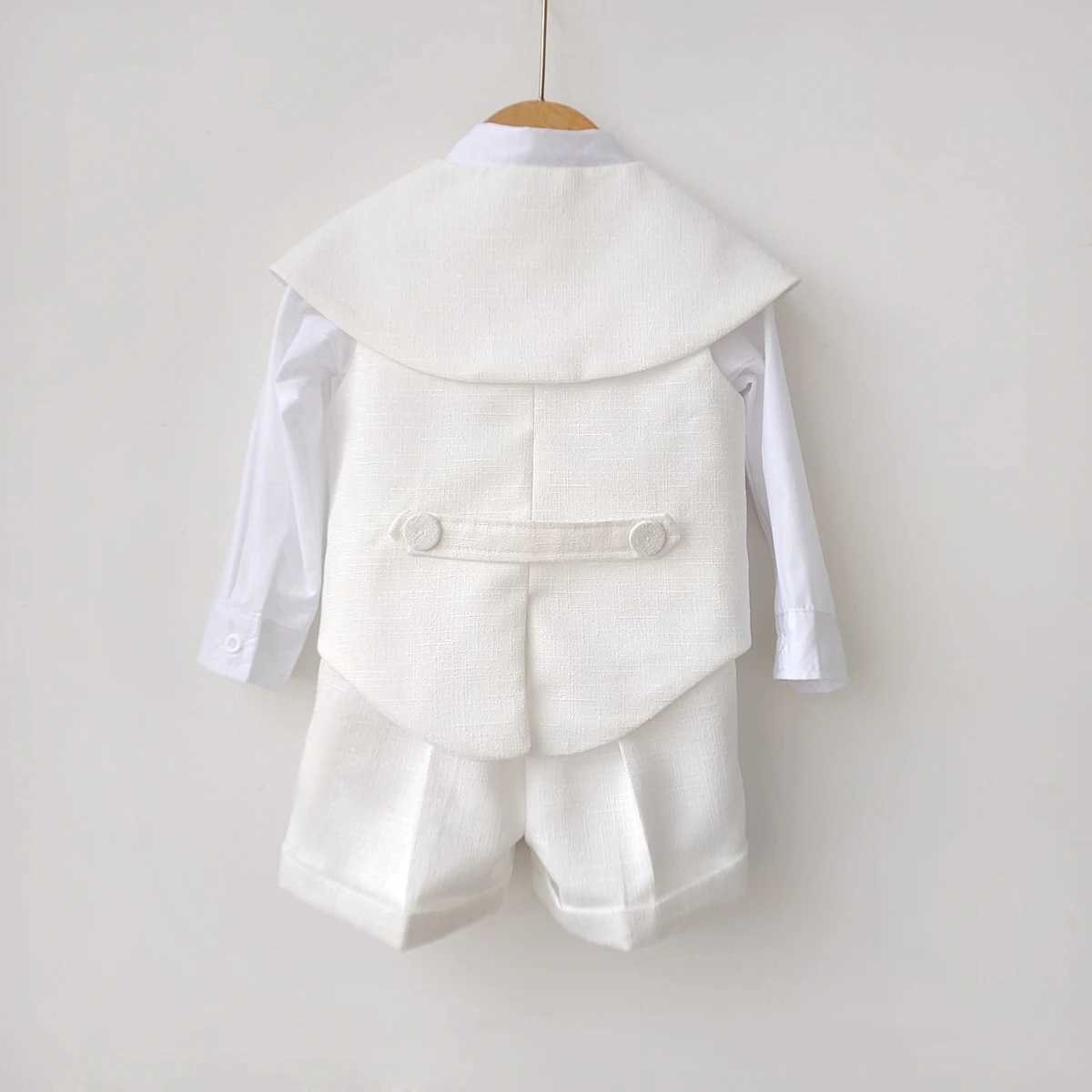 Clothing Sets Childrens clothing set 9-month-4-year-old birthday dress boys and girls white fashion set mens shawl vest shorts with shoulder strap hat