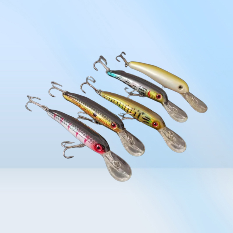 Whole Lot 20 Fishing Lure Minnow CranKbaits Hand Baits Hooks Bass 135g11 cm 5 Color