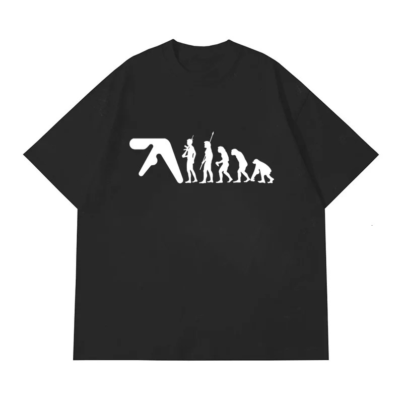 Men T-Shirt Aphex Twin Oversized Cotton Tops Harajuku Short Sleeve Tee Y2k Streetwear Korean Fashion Vintage Aesthetic Clothing 240513