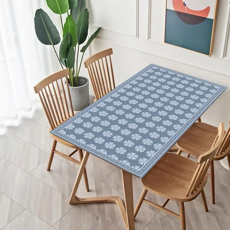 Table Cushion New Retro Print Tablecloth Waterproof PVC Table Cushion Hot Dining Table Cloth Waterproof 5AM401