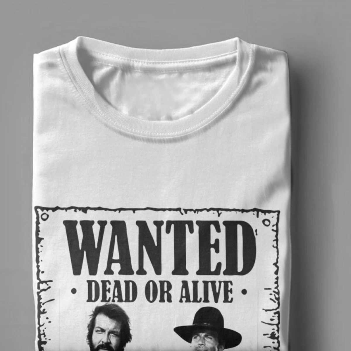 Men's T-Shirts Bud Spencer Terence Hill Wanted Lo Chimavano Epic Movie T Shirt Men Graphic Vintage T Shirt Premium Cotton Tshirts T240515