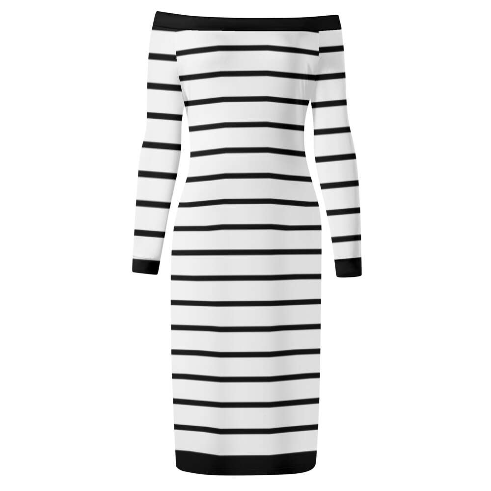 Women's Long Sleeve Off The Shoulder Lady Dress dongdumaoyi P1552351652