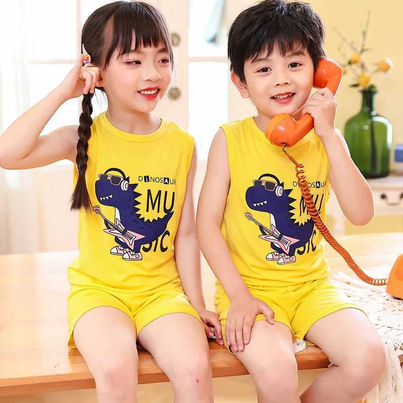 Clothing Sets Childrens summer set thin boy summer set handmade baby shorts childrens clothing womens breathable childrens home clothing 1 WX