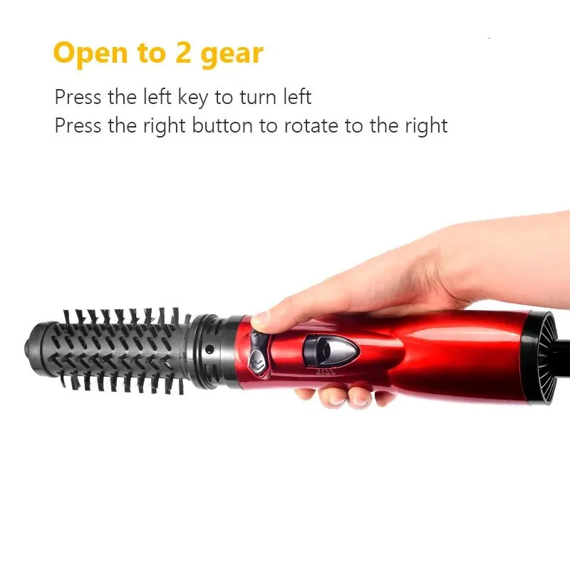 Hair Dryer Brush 2 In 1 Air Spin Curling Straightening Styling AutoRotating Ionic Round Blow Volumizer 240506