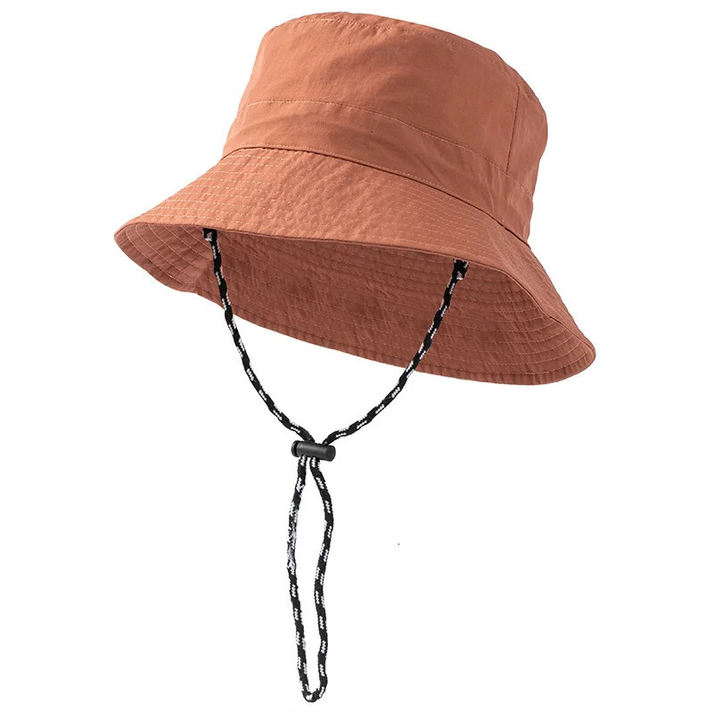 Male Outdoors Boonie Hat Adult Sun Cap Lady Beach Bucket Hat Man Solid Color Fisherman Hats 240515