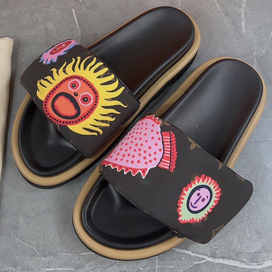 Designer Pool Pillow sandals couples slippers men women summer flat shoes fashion beach slippers slides with box 35-46