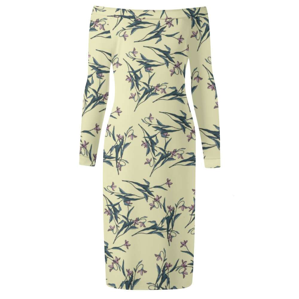 Women's Long Sleeve Off The Shoulder Lady Dress dongdumaoyi P1559451652