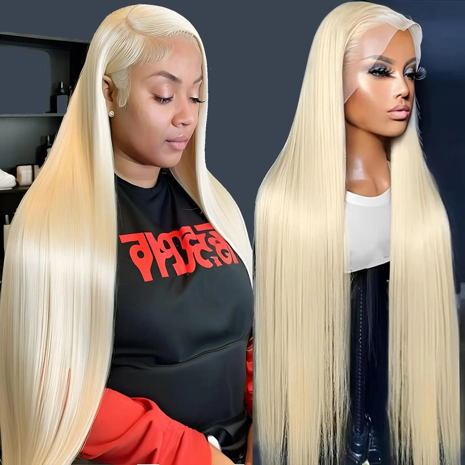 613 Honey Blonde Color Wig Virgin Brazilian Straight Lace Front Human Hair Frontal Wigs for Black Women