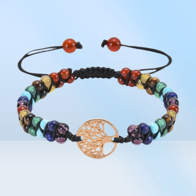 Charm Bracelets 6Mm Natural Chakra Beads Bracelet Tree Of Life Handmade String Braided Women Men Yoga Jewelry Gift C3 Drop Deliver