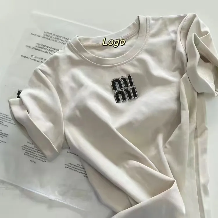 Shirts Womens T-shirt Womens T Shirt Tops Tees Mius Designer Clothes Women Tshirt Shorts Men Summer Letter Diamond Print Summer Pure Cotton Teeshirt