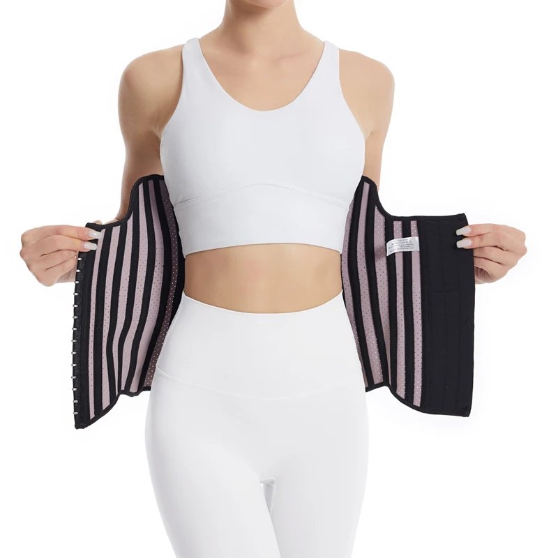 25 Steel Boned Shaping Latex Waist Trainer Corset Underbust Waist Cincher Workout Shapewear 3 Rows Hooks Body Shaper Slimming Underwear Purple Beige