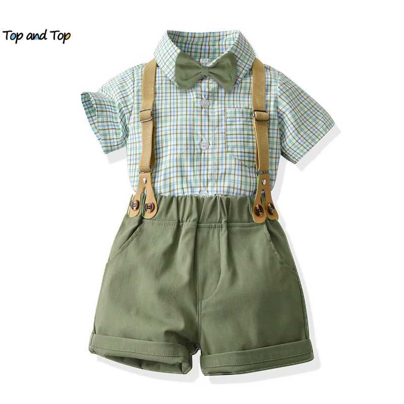 Clothing Sets Top and Top Childrens and Boys Gentlemens Clothing Set Short sleeved Flat bottomed WX962415