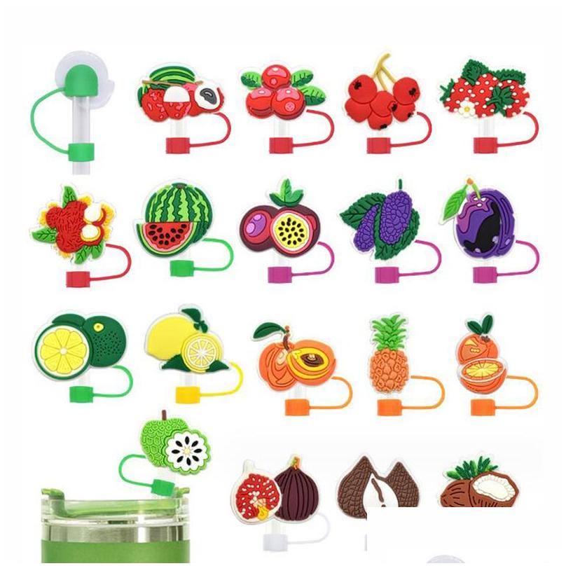 Drinking 10Mm Straws Sile Custom St Topper Charms Er For Tumbers Wholesale Cute Pvc Drop Delivery Dh9ud