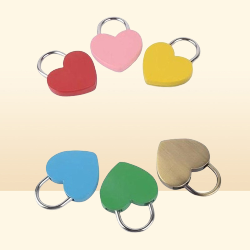 Door Locks Whole 7 Colors Heart Shaped Concentric Lock Metal Mitcolor Key Gym Toolkit Package Building Supplies Drop D