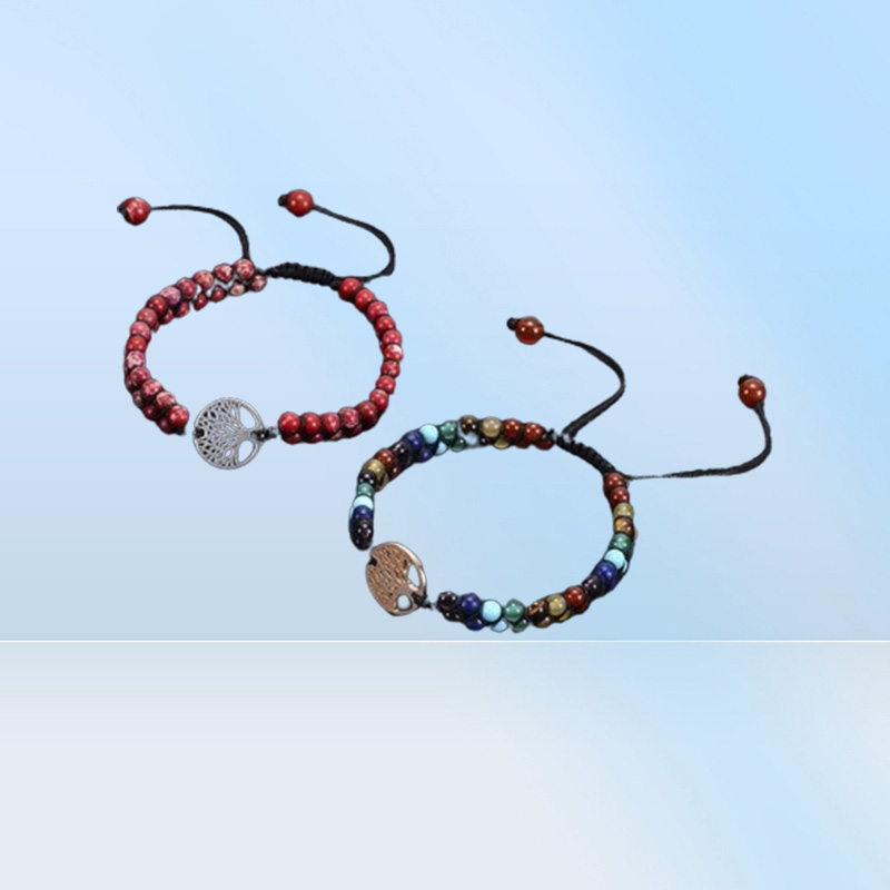 Charm Bracelets 6Mm Natural Chakra Beads Bracelet Tree Of Life Handmade String Braided Women Men Yoga Jewelry Gift C3 Drop Deliver