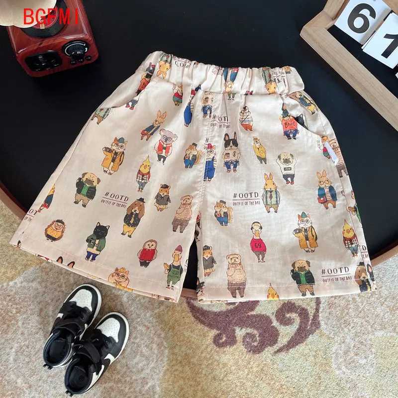 Clothing Sets Baby summer clothing childrens clothing boy animal printed pure cotton T-shirt and shorts 2 pieces of childrens clothing WX