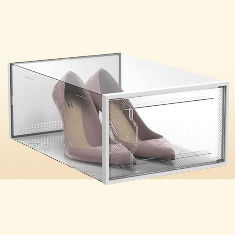 Storage Boxes Bins Shoe Clear Plastic Stackable Organizer For Closet Foldable Shoes Containers Holders Drop Delivery Home Garden H1678990