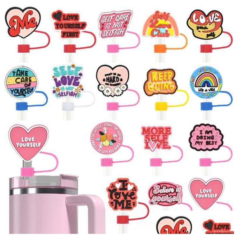 Drinking 10Mm Straws Sile Custom St Topper Charms Er For Tumbers Wholesale Cute Pvc Drop Delivery Dh9ud