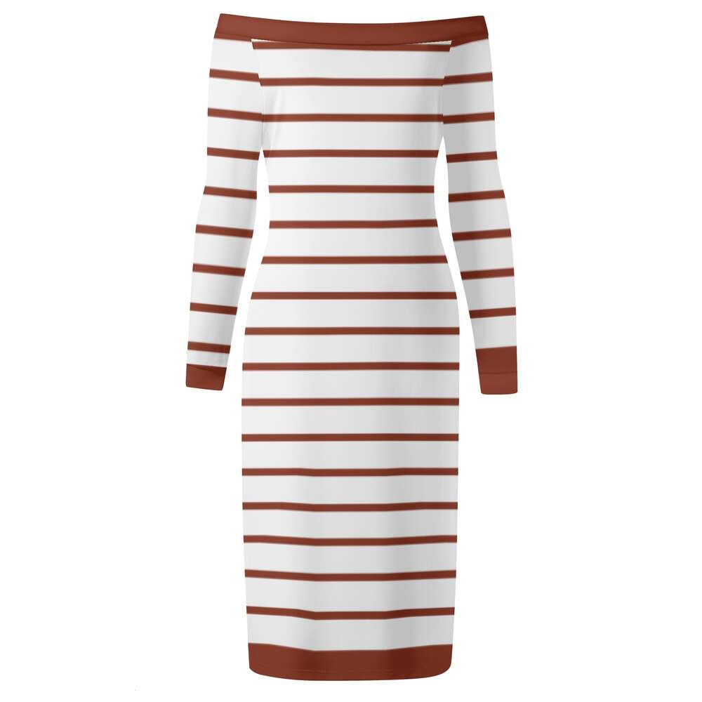 Women's Long Sleeve Off The Shoulder Lady Dress dongdumaoyi