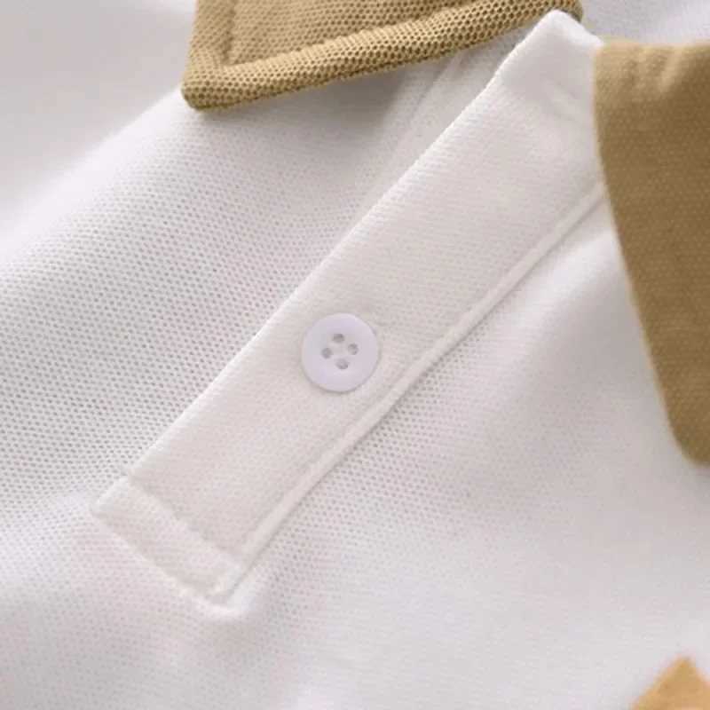 Clothing Sets Summer childrens and boys clothing set teenage and girls flip collar T-shirt and shorts 2-piece set childrens letter bottom set WX