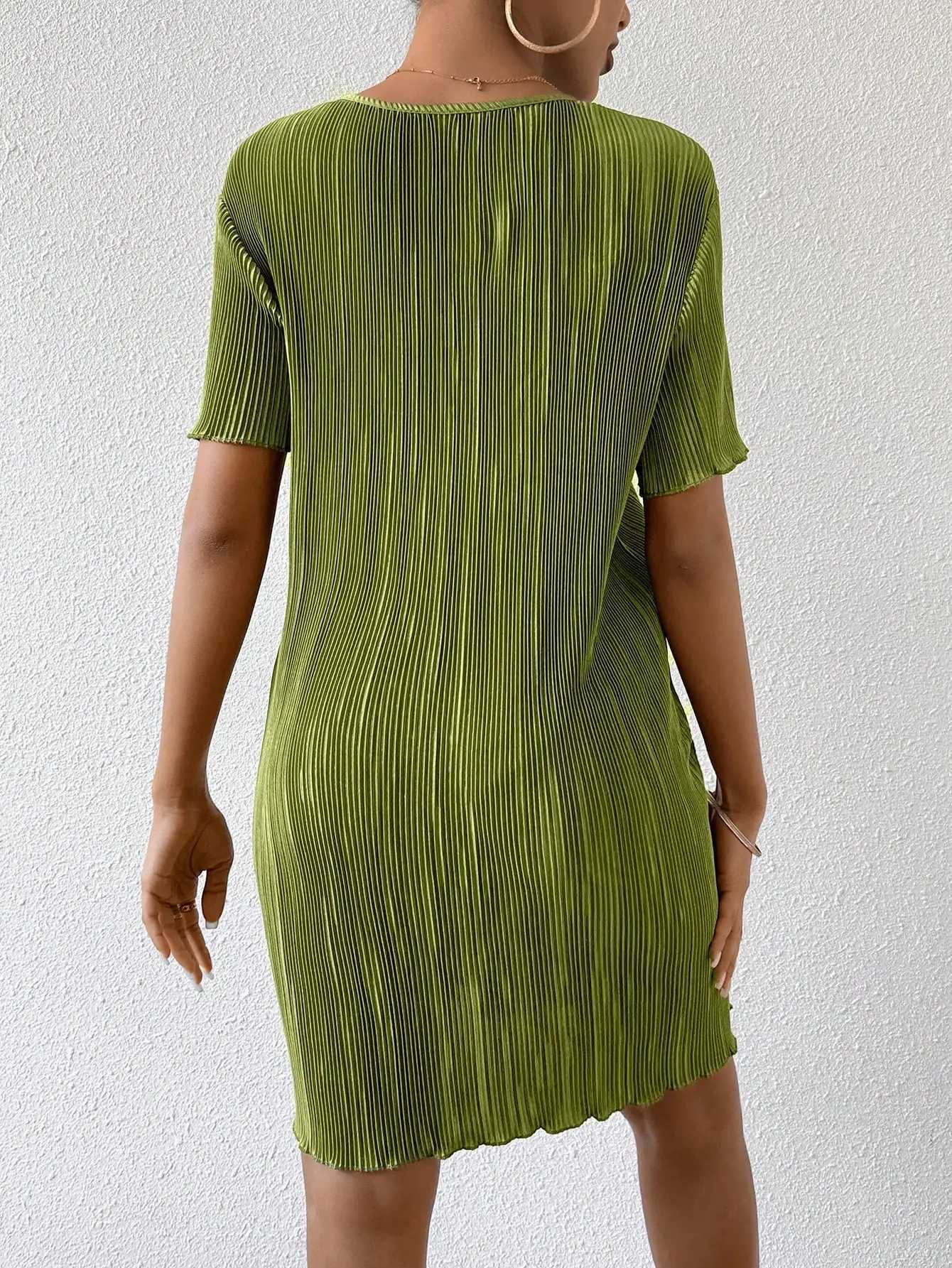 Basic Casual Dresses 2024 womens dressWomens Long Dress Women s Dress Wig Waist Belt Casual Wear and comfortable version daily commuting sea Y240515