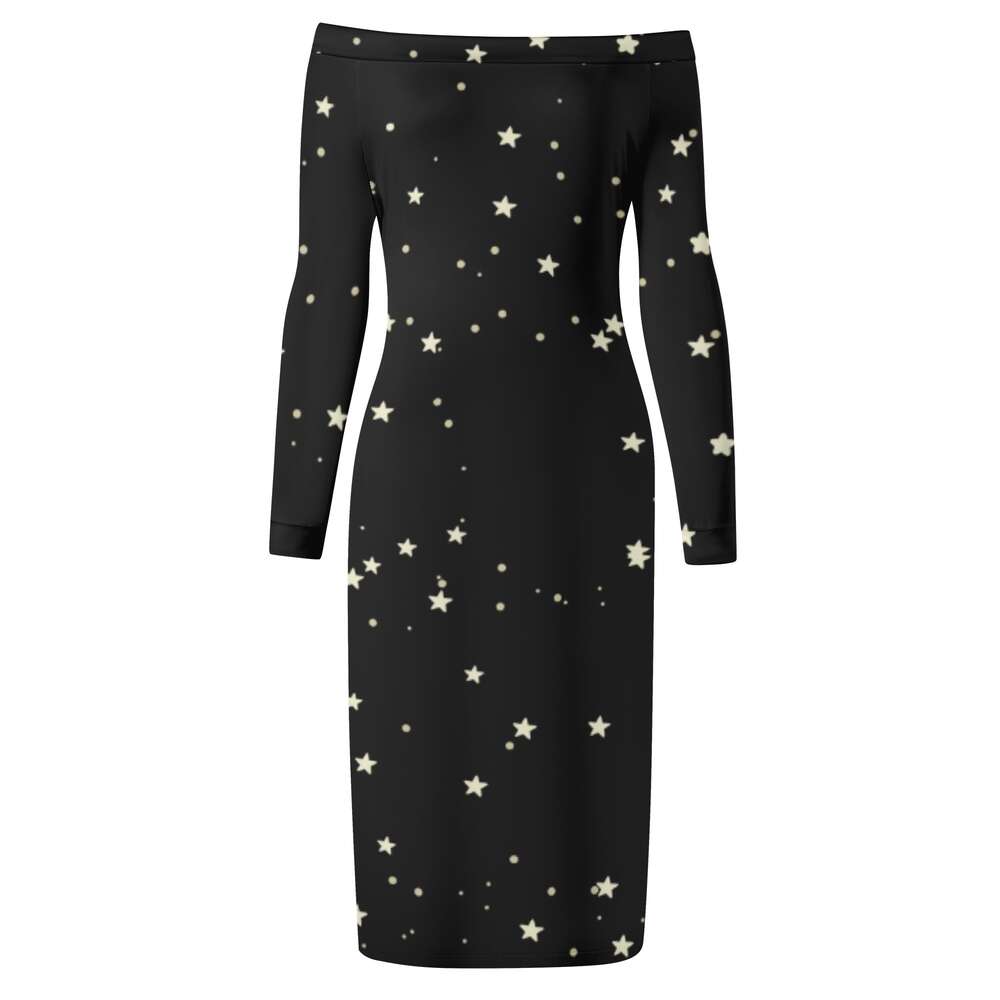 Women's Long Sleeve Off The Shoulder Lady Dress dongdumaoyi P1560751652