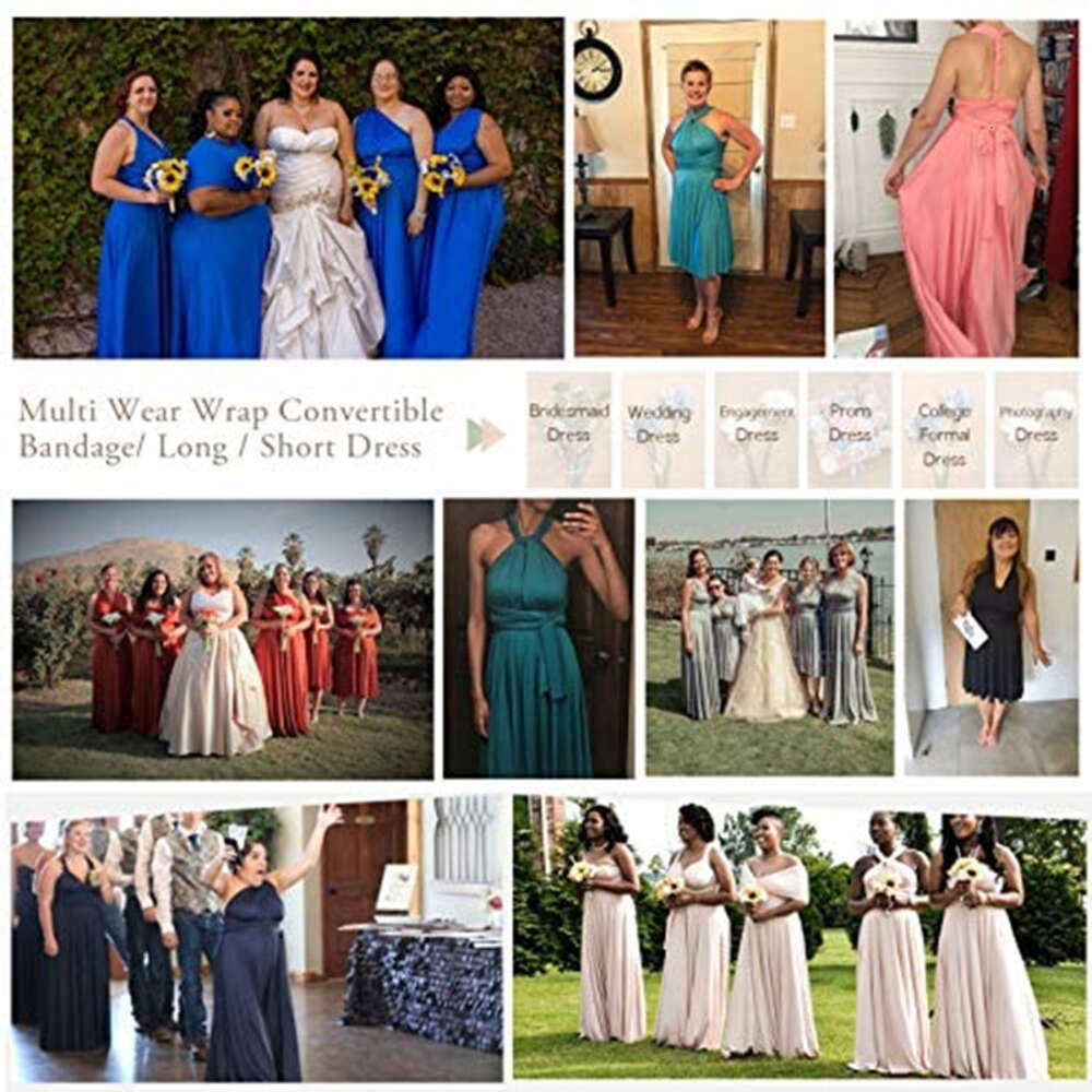 US Stock Sexy Multiway Wrap Convertible Dress Boho Maxi Dresses for Female Party Bridesmaids Infinity Robe Longue Femme prom AMZ
