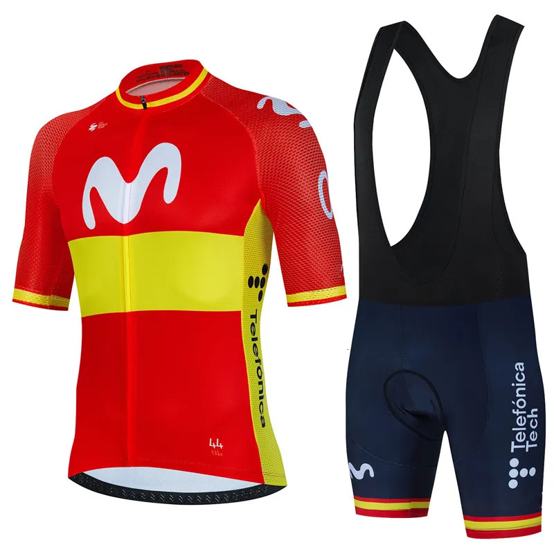 Movistar Cycling Jersey Set Summer Spain MTB Bike Clothes Uniform Maillot Ropa Ciclismo Men Bicycle Clothing Suit Hombre 240511