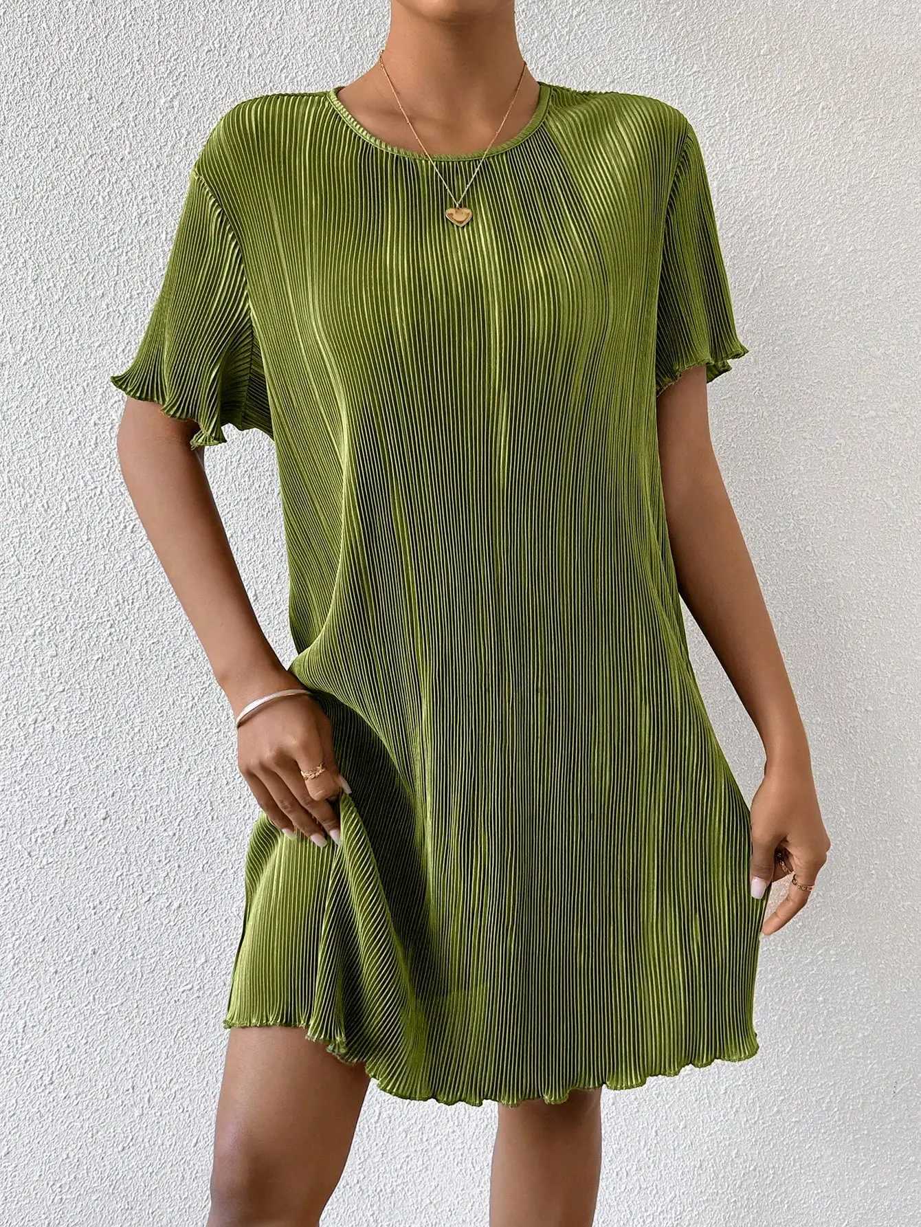 Basic Casual Dresses 2024 womens dressWomens Long Dress Women s Dress Wig Waist Belt Casual Wear and comfortable version daily commuting sea Y240515