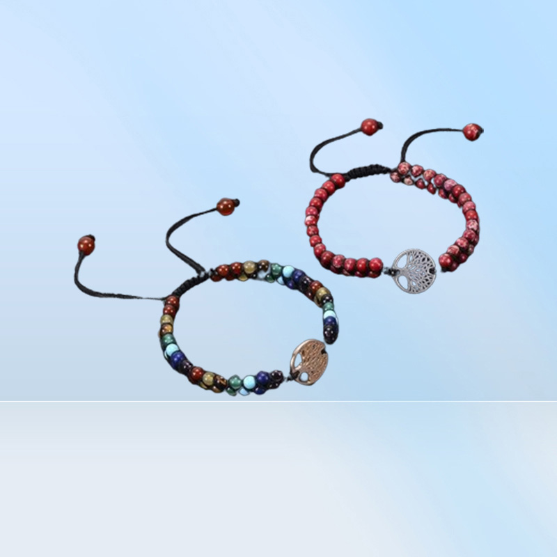 Charm Bracelets 6Mm Natural Chakra Beads Bracelet Tree Of Life Handmade String Braided Women Men Yoga Jewelry Gift C3 Drop Deliver
