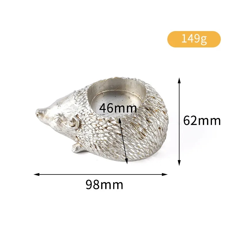 Resin Hedgehog Candle Holders Decoration Home Living Room Candlestick Ornaments H260310