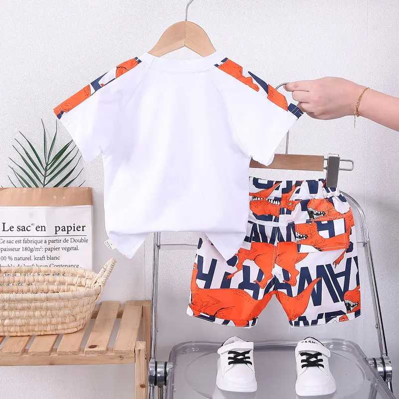 Clothing Sets New Summer Baby Boy Kids Clothes Letters Children Clothing Suit Tops Short-sleeve T-shirt Pants 2pcs/set Sport Infant Clothing H241214