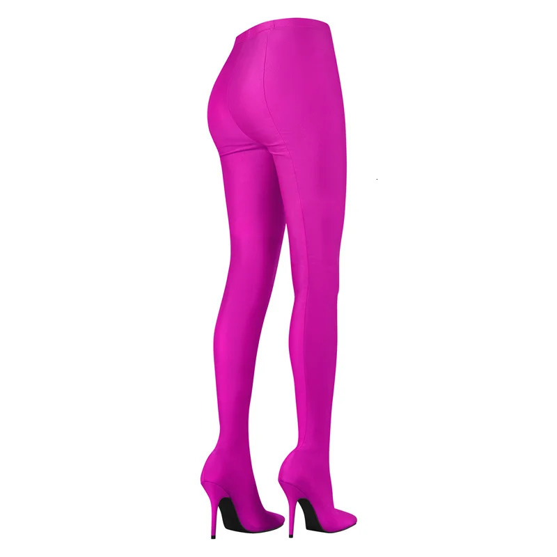 Onlymaker Women Rose Red Stretch Stiletto Pant Boot In Fuia Over The Knee Elastic Slim Pantyhose Sexy Stocking Boots 240515 7d42