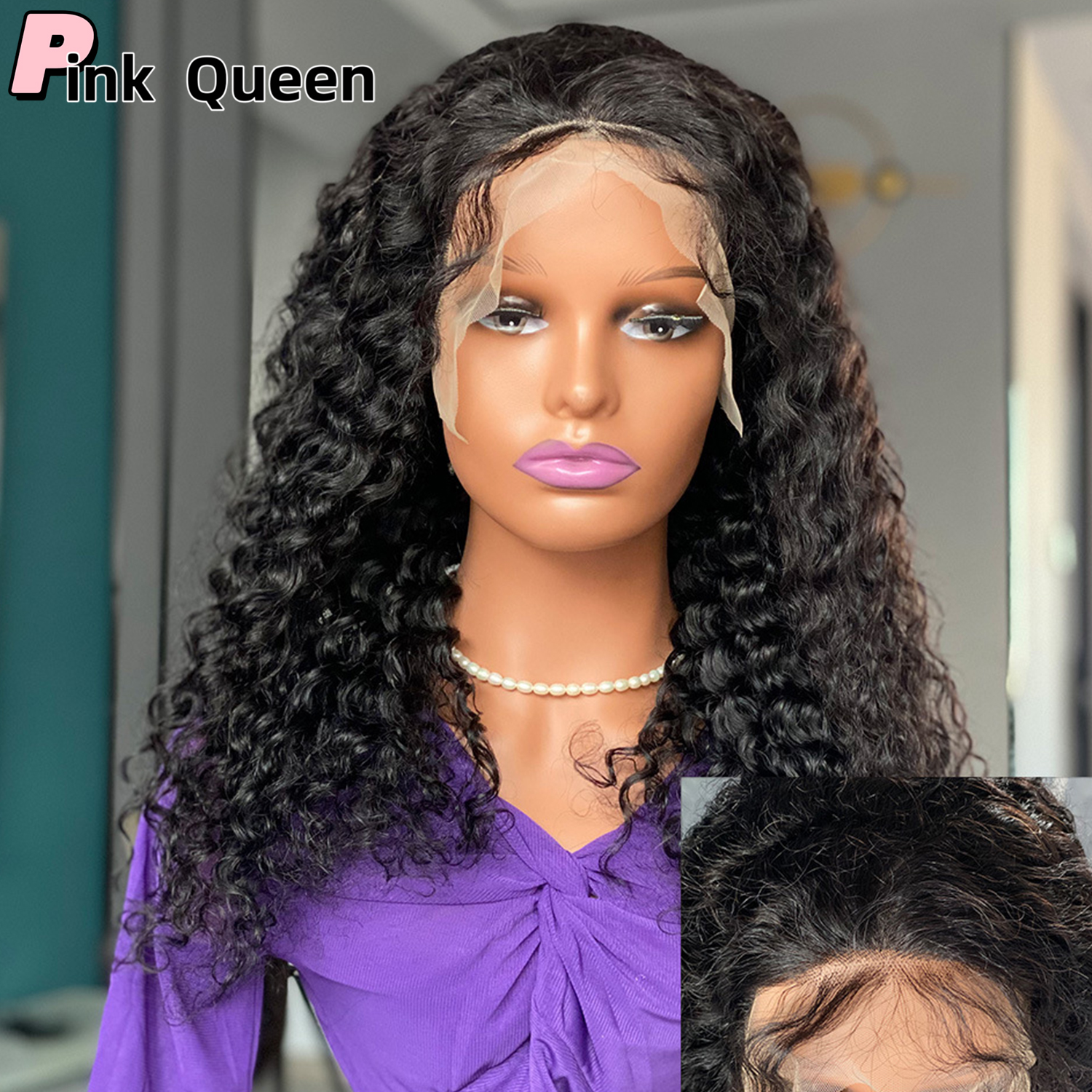 13x4 Transparent Water Wave frontal wig Human Hair Short curly human hair wigs Lace Front Wigs 150 Density Lace Wigs For Women Curly Burmese Hair