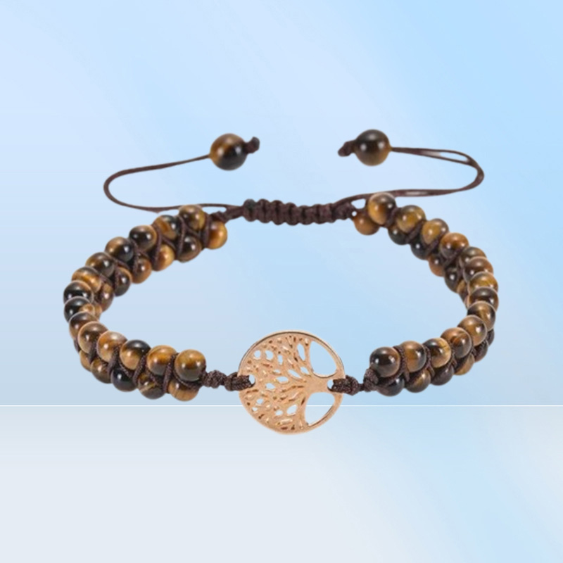 Charm Bracelets 6Mm Natural Chakra Beads Bracelet Tree Of Life Handmade String Braided Women Men Yoga Jewelry Gift C3 Drop Deliver