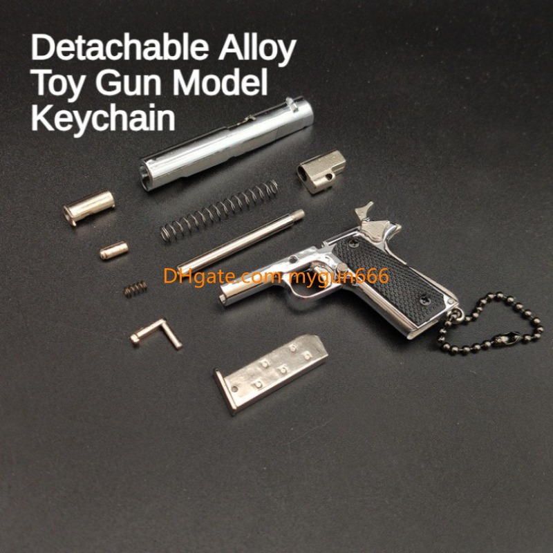 1:3 Metal M1911 Colt Toy Gun Detachable Model Alloy Keychain Look Real Exquisite Portable Decorations Collection PUBG Prop Fidgets Toy Birthday Gift f