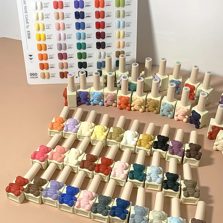 Bear 60 Colors Gel Nail Polish Set Easy Soak Off 15 ml Kit Salon Profession 240430