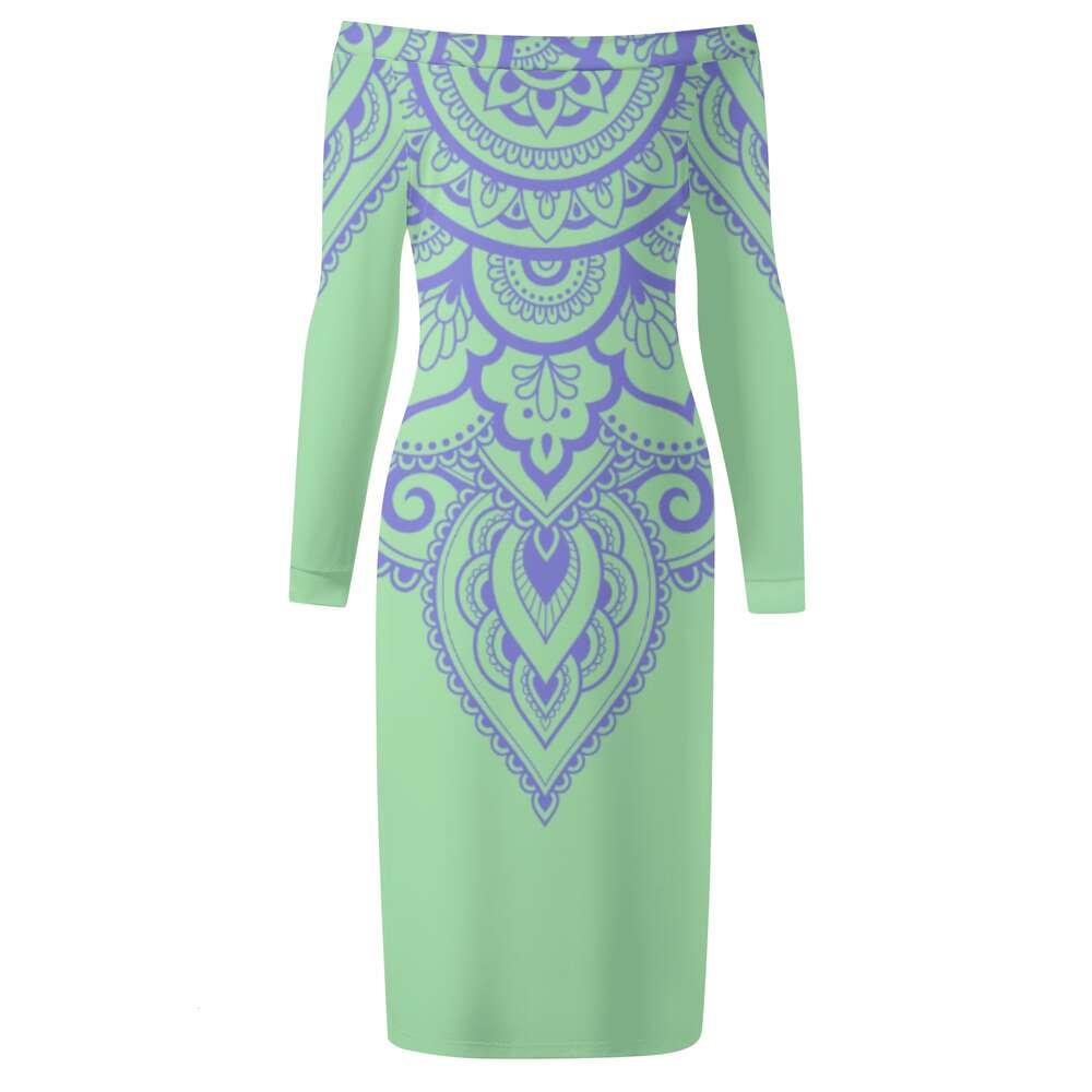 Women's Long Sleeve Off The Shoulder Lady Dress dongdumaoyi P1552151652