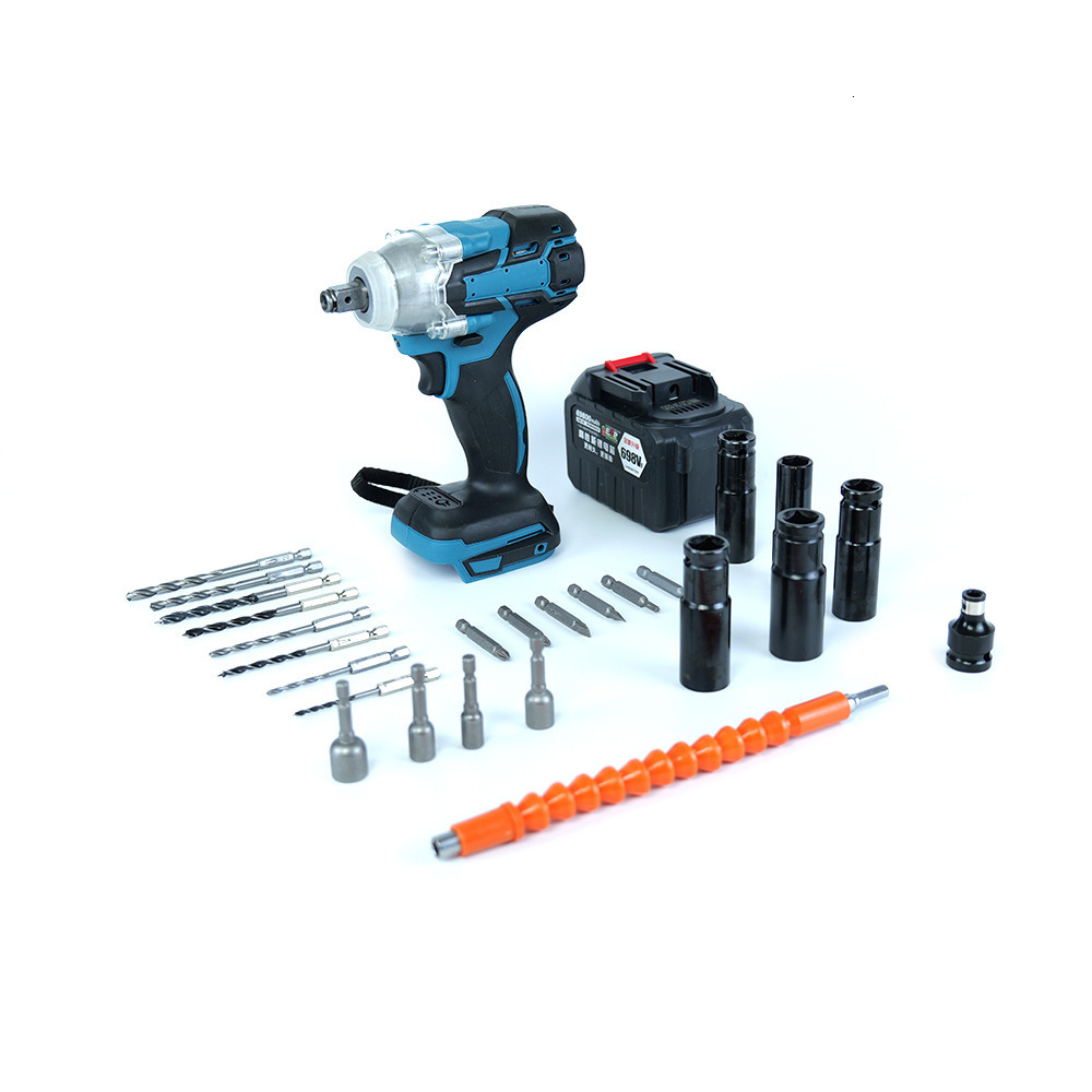 Nichilas Cordless Impact Wrench 2 IN 1 Screwdriver Head 21V electric power wrench 420Nm High Torque 240112