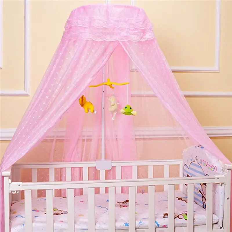Baby Round Mosquito Net Hung Netting Bed Canopy For Kids Bedroom Mosquito Net Stand Holder Adjustable Clip-on Crib Canopy Holder 240516