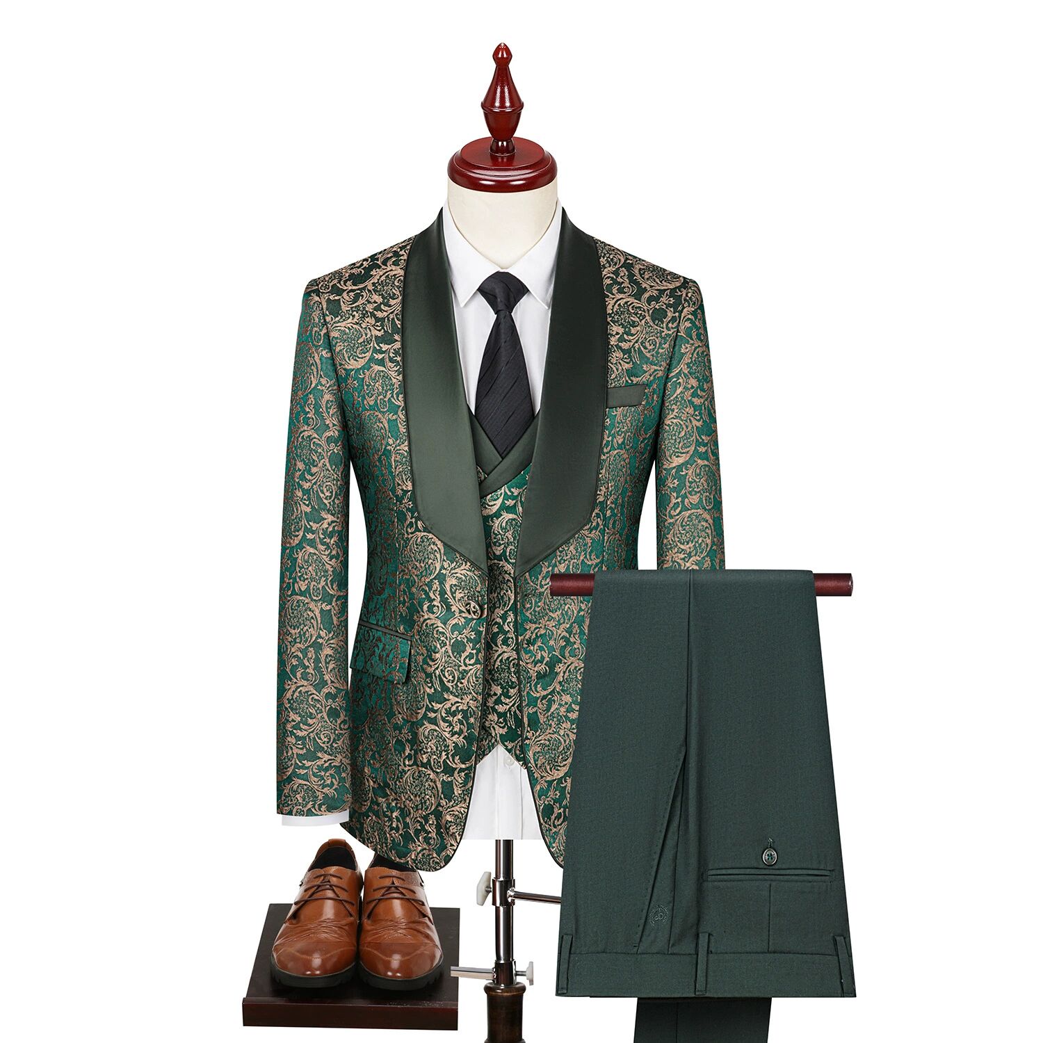 Printing One Button Groom Wear Lapel Two Pieces Wedding Tuxedos Custom Made Man Suits (Jacket+Pants+vest)
