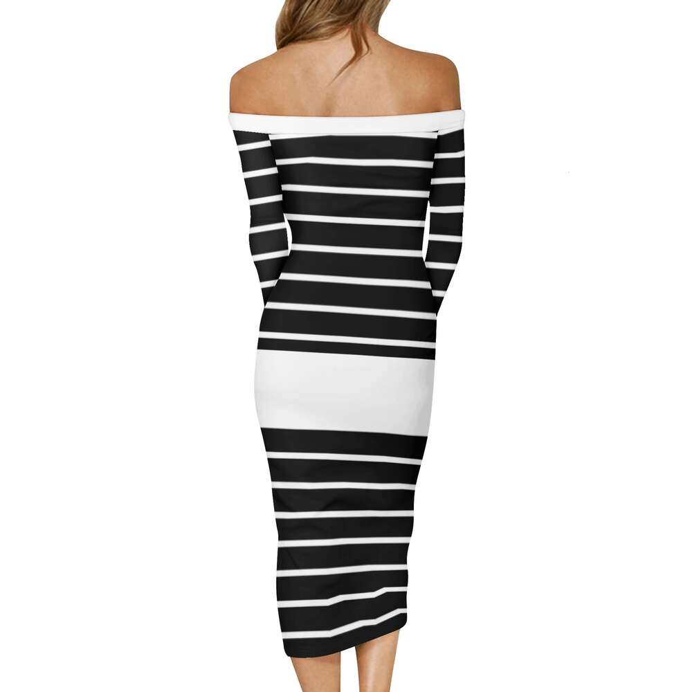 Women's Long Sleeve Off The Shoulder Lady Dress dongdumaoyi P1552551652