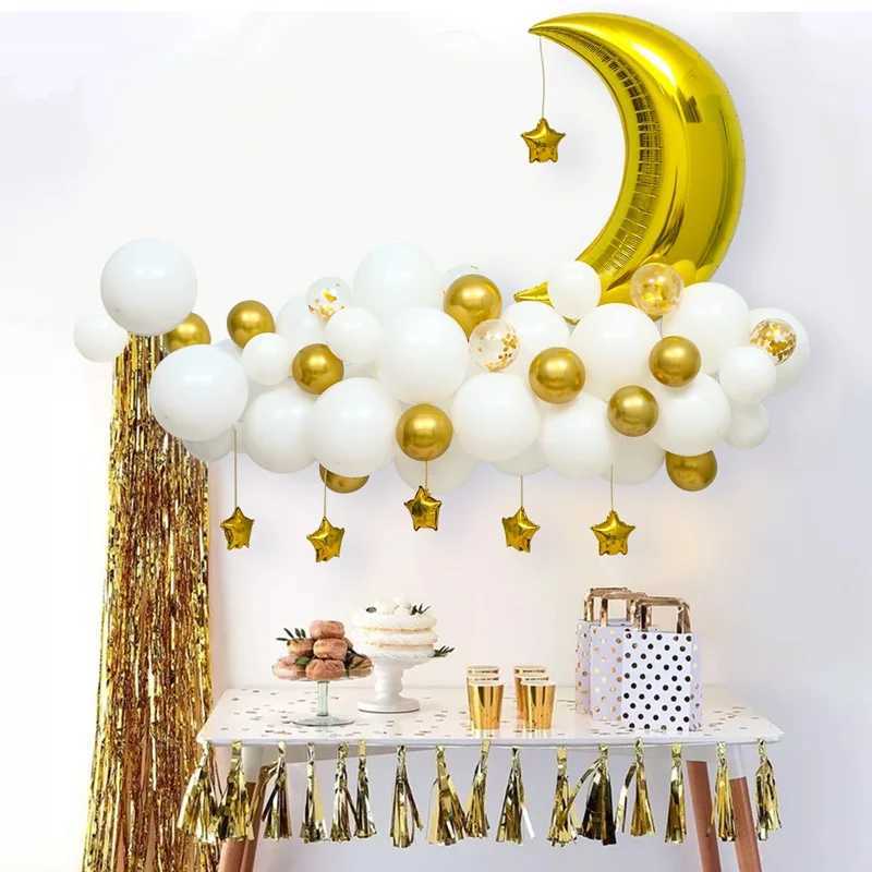 Party Balloons Moon Star Balloon Garland Arch Kit Eid Mubarak Ramadan Decoration for Home Islamic Muslim Party Decor Wedding Birthday Balloon