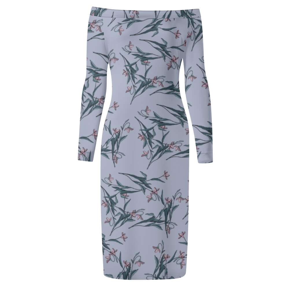 Women's Long Sleeve Off The Shoulder Lady Dress dongdumaoyi P1559251652