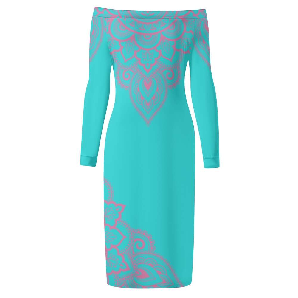 Women's Long Sleeve Off The Shoulder Lady Dress dongdumaoyi P1551451652