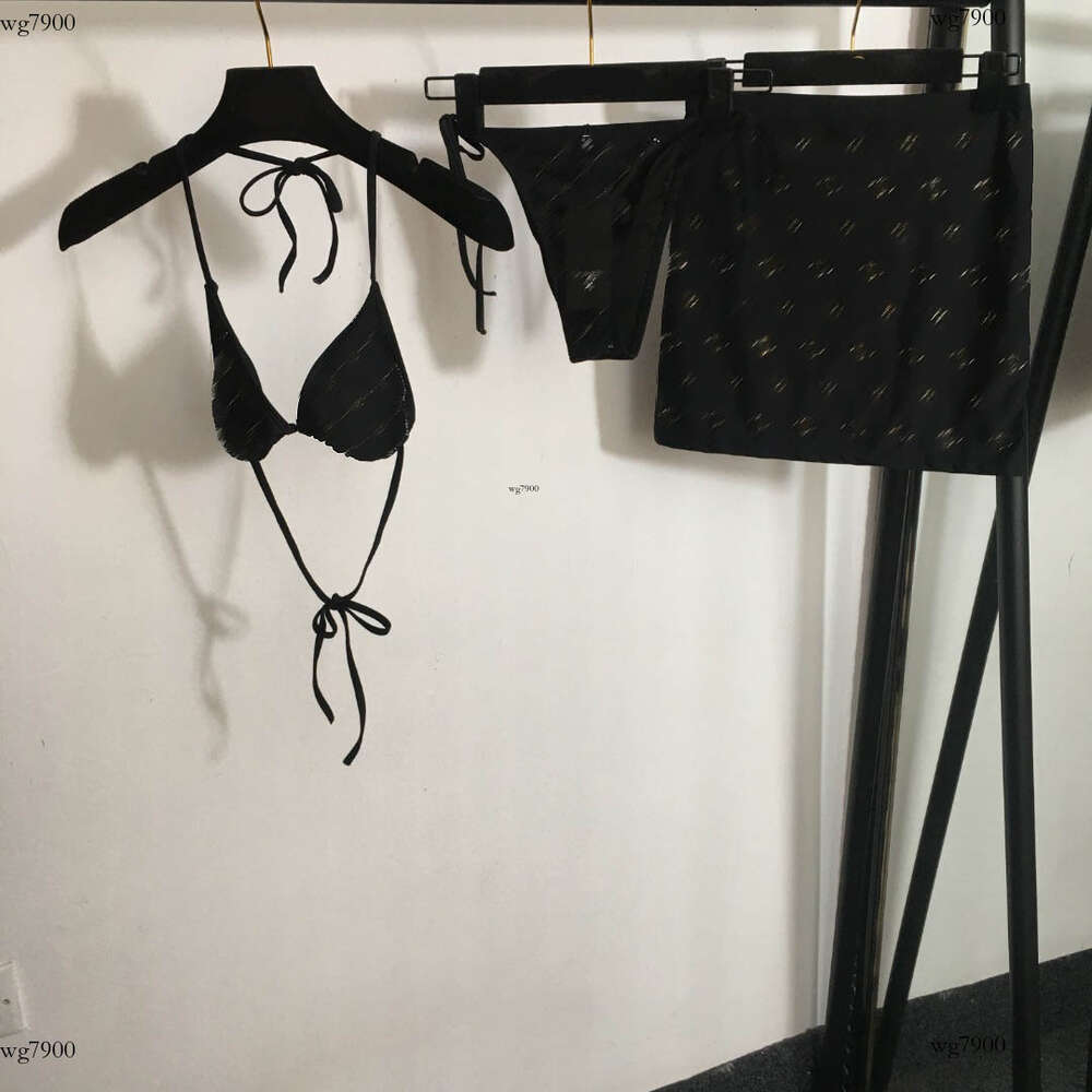 designer swimwear women Brand women's clothing summer bikini fashion rhinestone logo ladies sexy backless sling swimsuit girl Beach swimwear ladies skirt May 14