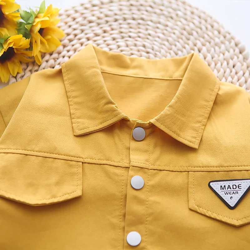 Clothing Sets Hot boy clothing summer set 2023 childrens short sleeved handsome shirt+pants set 1 2 3 4 years childrens clothing WX