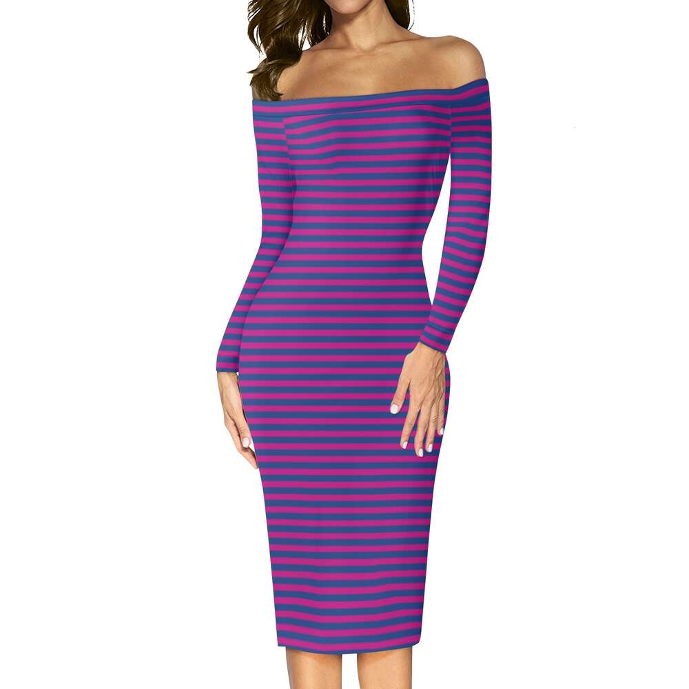 Women's Long Sleeve Off The Shoulder Lady Dress dongdumaoyi P1553051652