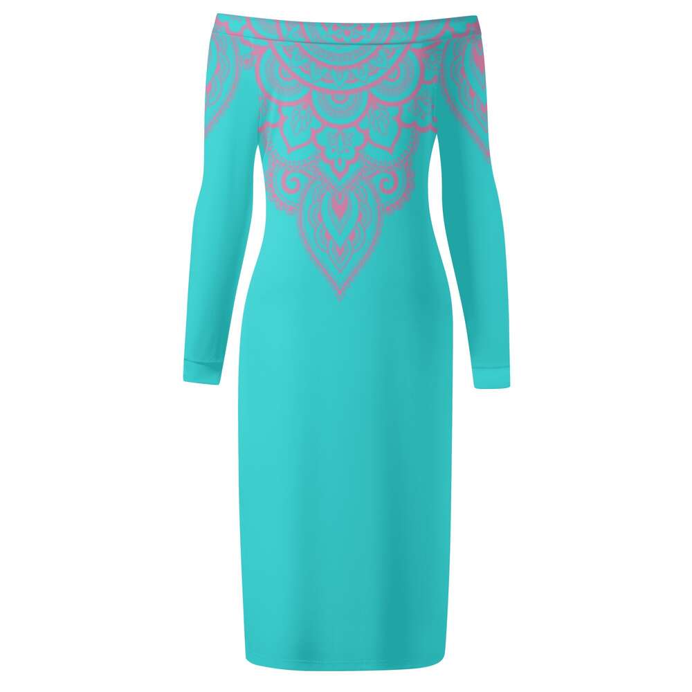 Women's Long Sleeve Off The Shoulder Lady Dress dongdumaoyi P1551451652